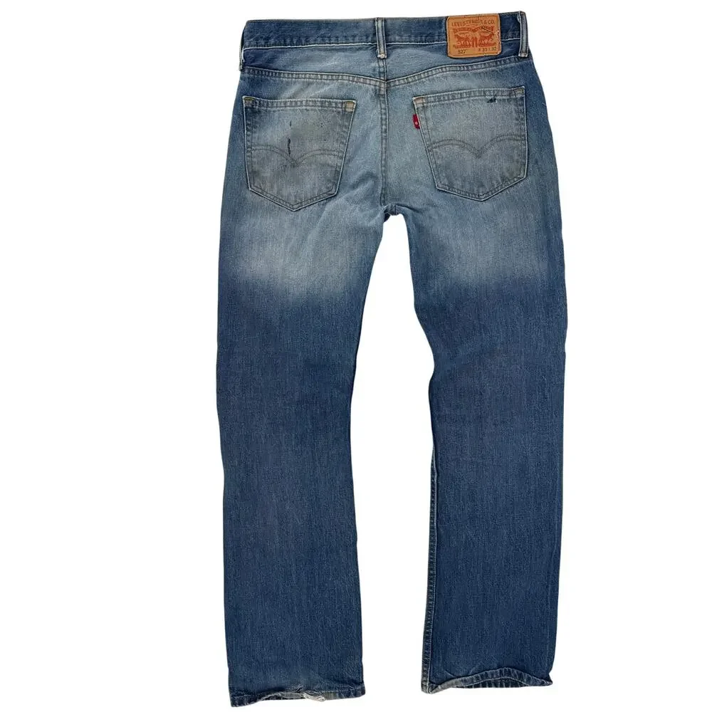 Vtg Y2K Levi's 527 Bootcut Jeans Sz 33x32 Distressed Stained Authentic Mexico